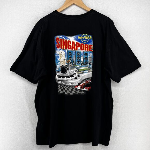 Hard Rock Cafe Other - HARD ROCK CAFE Shirt Mens 2XL SINGAPORE Merlion Park Lion Head Cotton Black